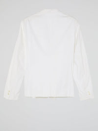 White Pocket-Detail Blazer