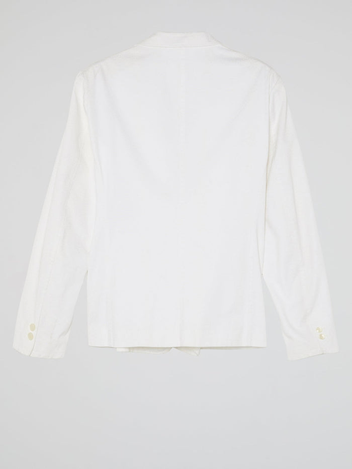 White Pocket-Detail Blazer