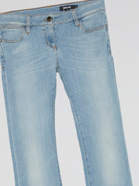 Blue Acid Wash Bootcut Jeans