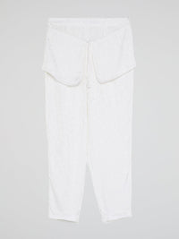 White Printed Flap Trousers