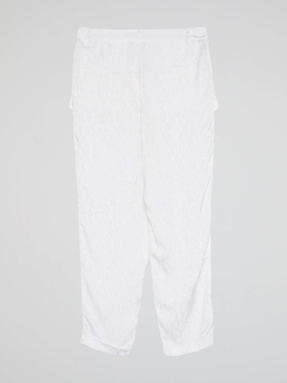 White Printed Flap Trousers