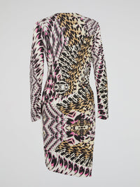 Animal Print Fringe-Detail Dress