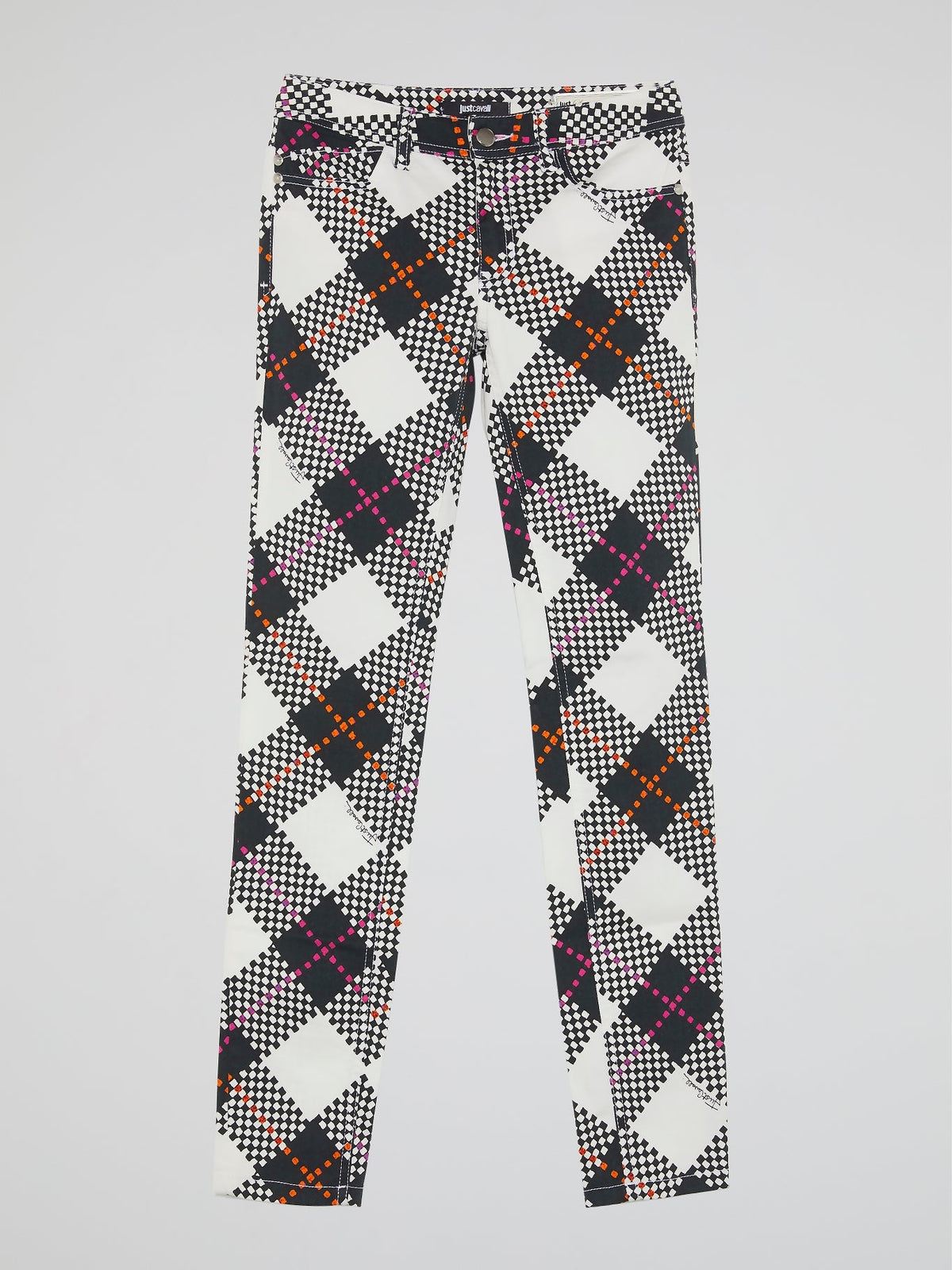 Plaid Straight Leg Jeans