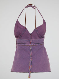 Purple Halter Neck Top