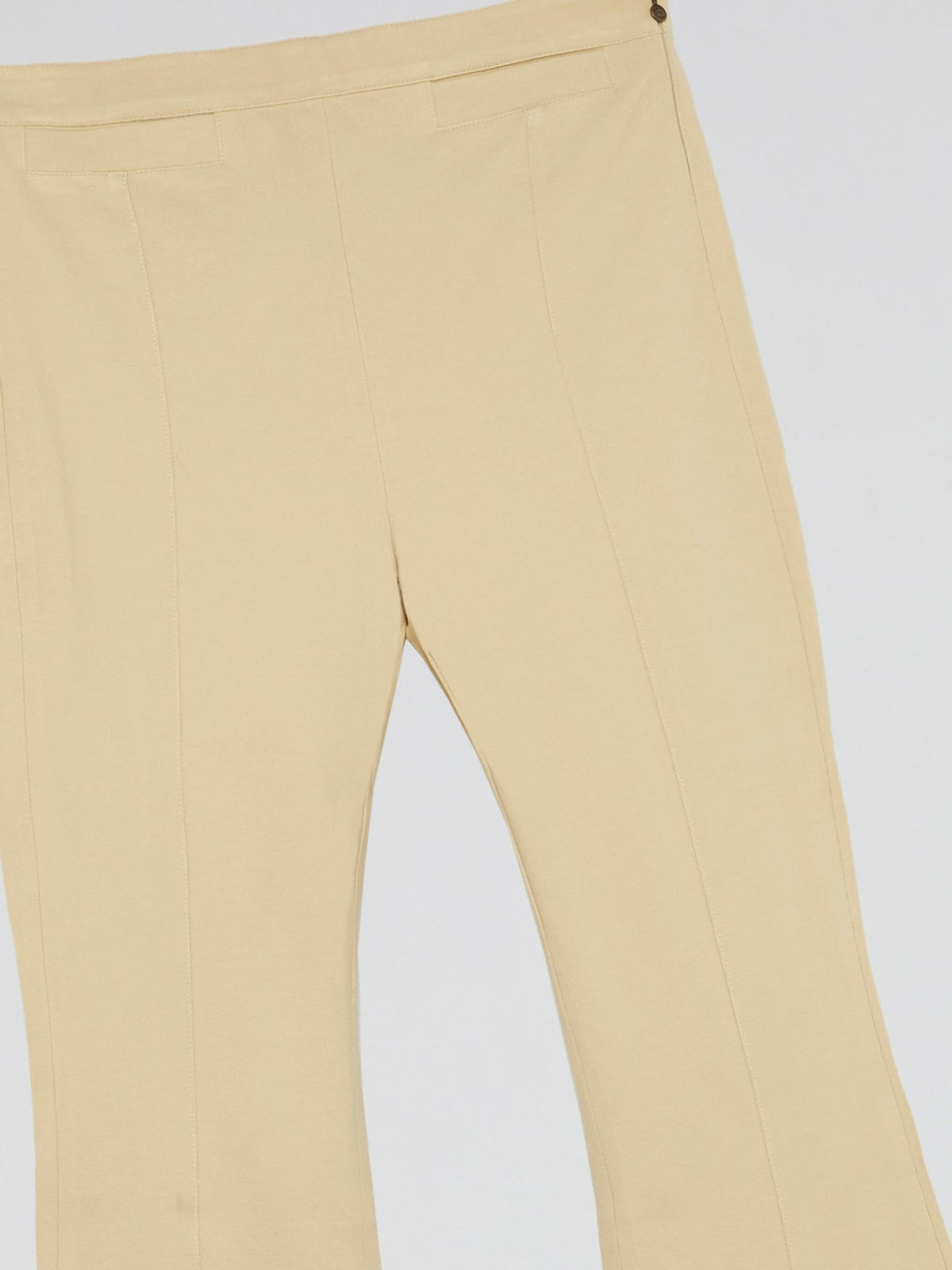 Beige Bell Bottom Pants