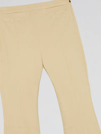 Beige Bell Bottom Pants