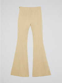 Beige Bell Bottom Pants