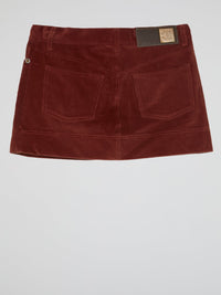 Burgundy Corduroy Mini Skirt