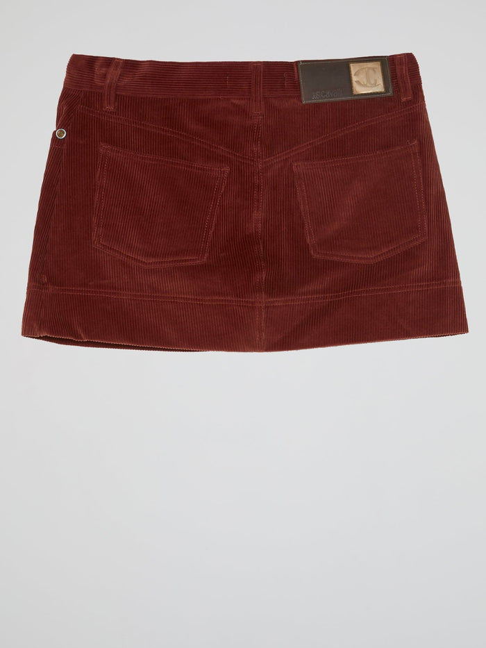 Burgundy Corduroy Mini Skirt