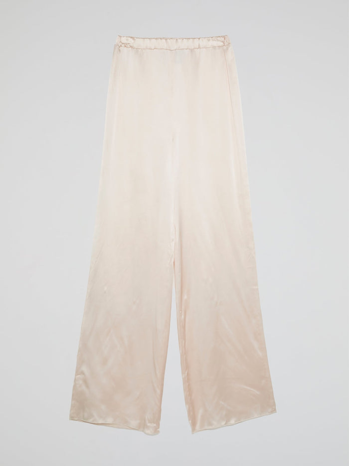 White Elastic Waist Palazzo Pants