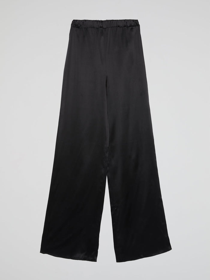 Black Elastic Waist Palazzo Pants