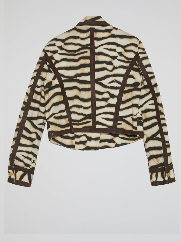 Animal Print Zip-Up Jacket