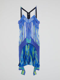 Blue Overlay Flounce Dress