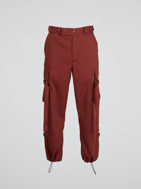 Burgundy Drawstring Cargo Pants