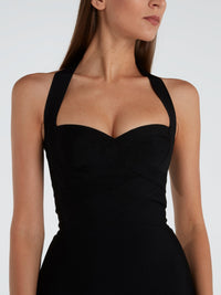 Black Halter Neck Mini Dress