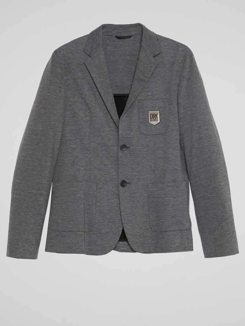 Grey Appliqu��d Blazer