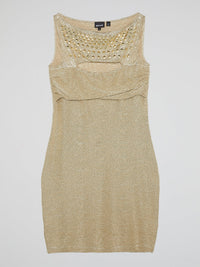 Gold Embellished Cut-Out Dress
