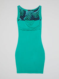 Turquoise Cowl Neck Dress