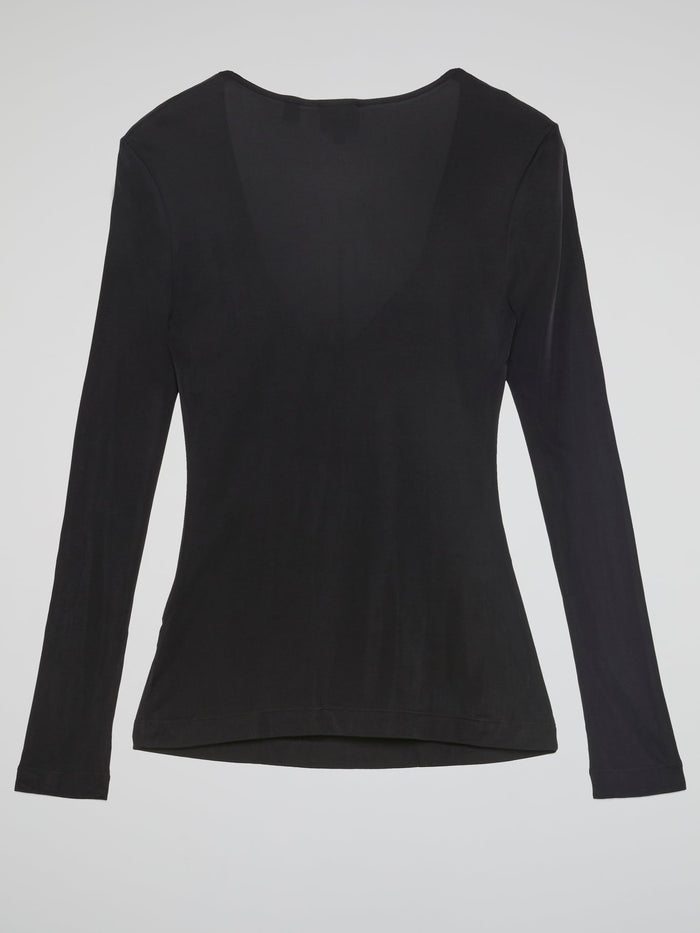 Black Cowl Neck Top