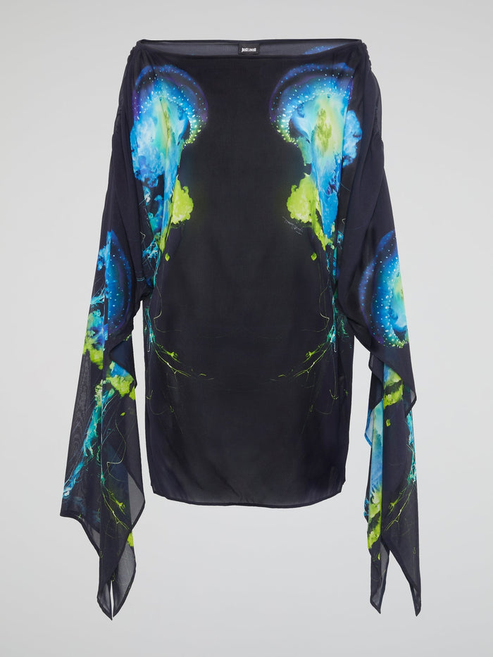 Jellyfish Print Short Kaftan