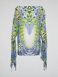 Pattern Print Short Kaftan