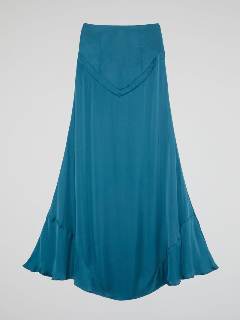 Blue A-Line Maxi Skirt