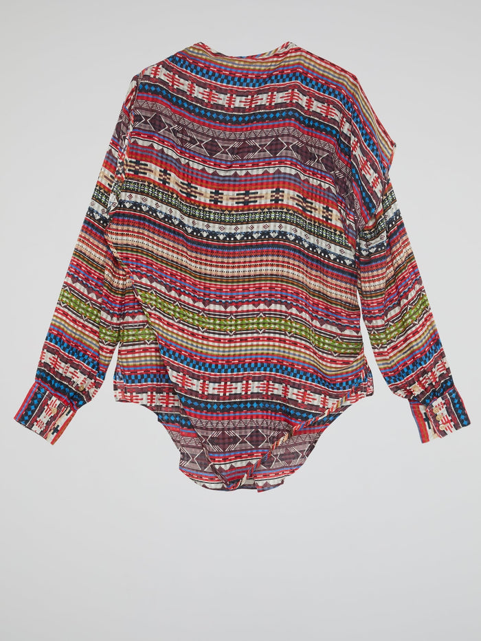 Tribal Print Long Sleeve Top