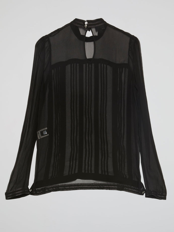 Black Rear Keyhole Blouse