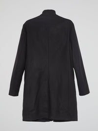 Black Zip-Up Trench Coat