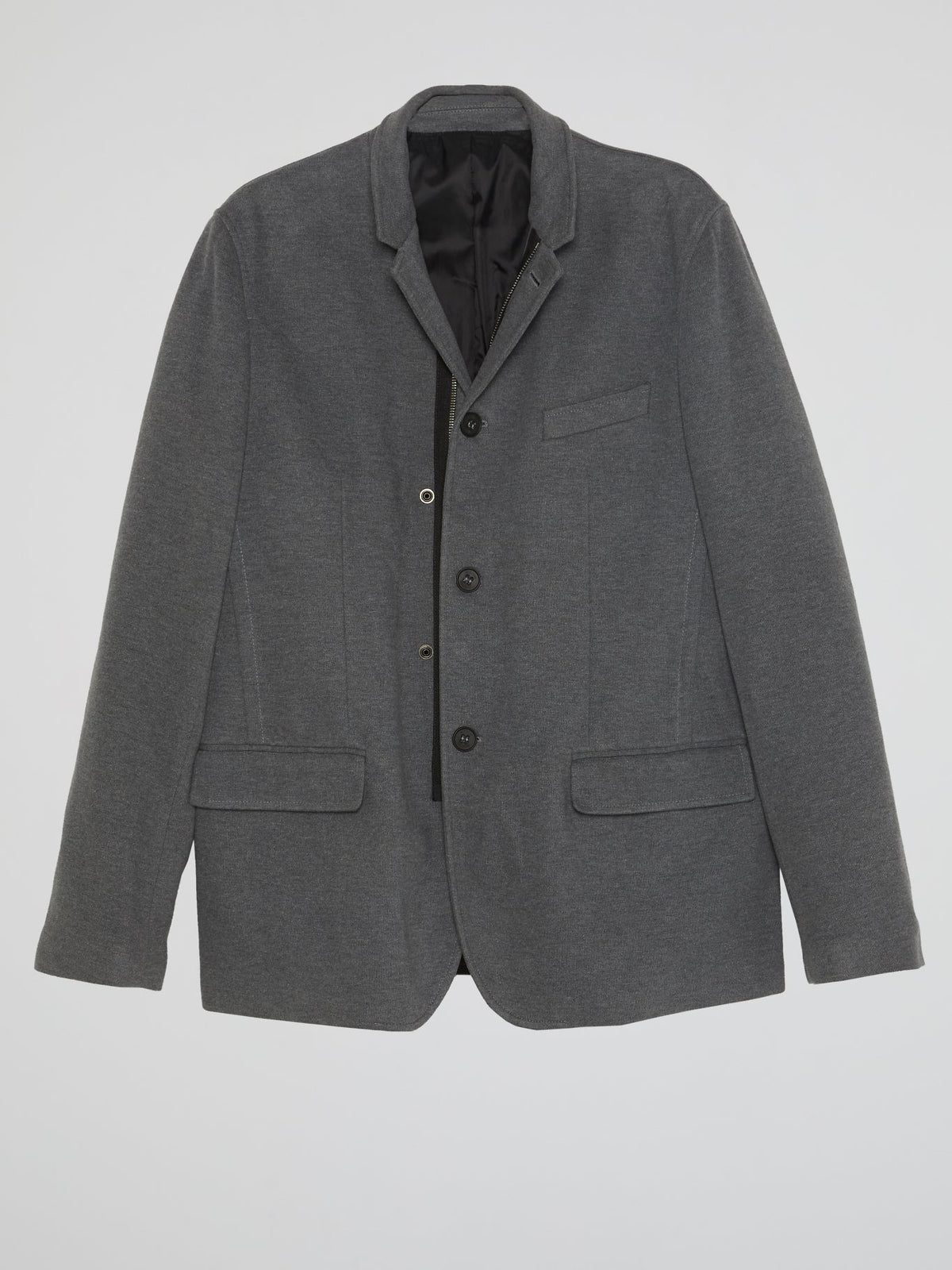 Grey Single-Breasted Blazer