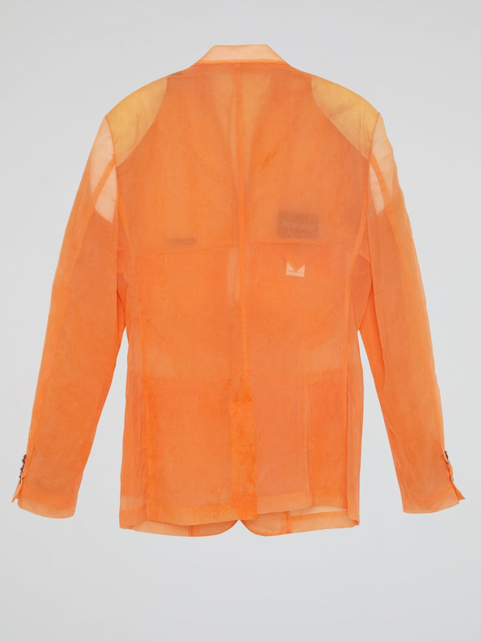 Orange Linen Blazer