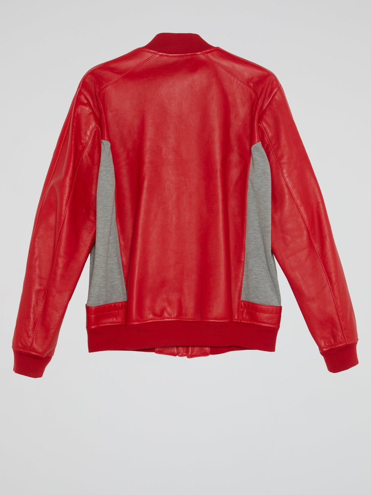 Red Zip-Up Leather Jacket