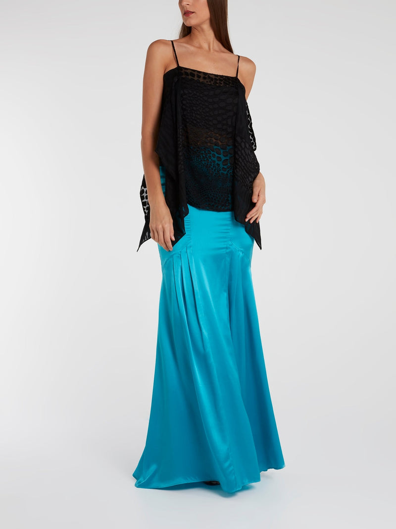 Blue Mermaid Maxi Skirt