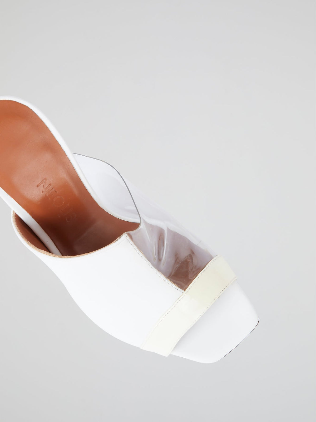 White Block Heel Peep Toe Sandals