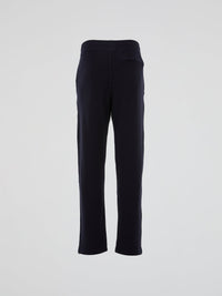 Navy Ribbed Waistband Track Trousers