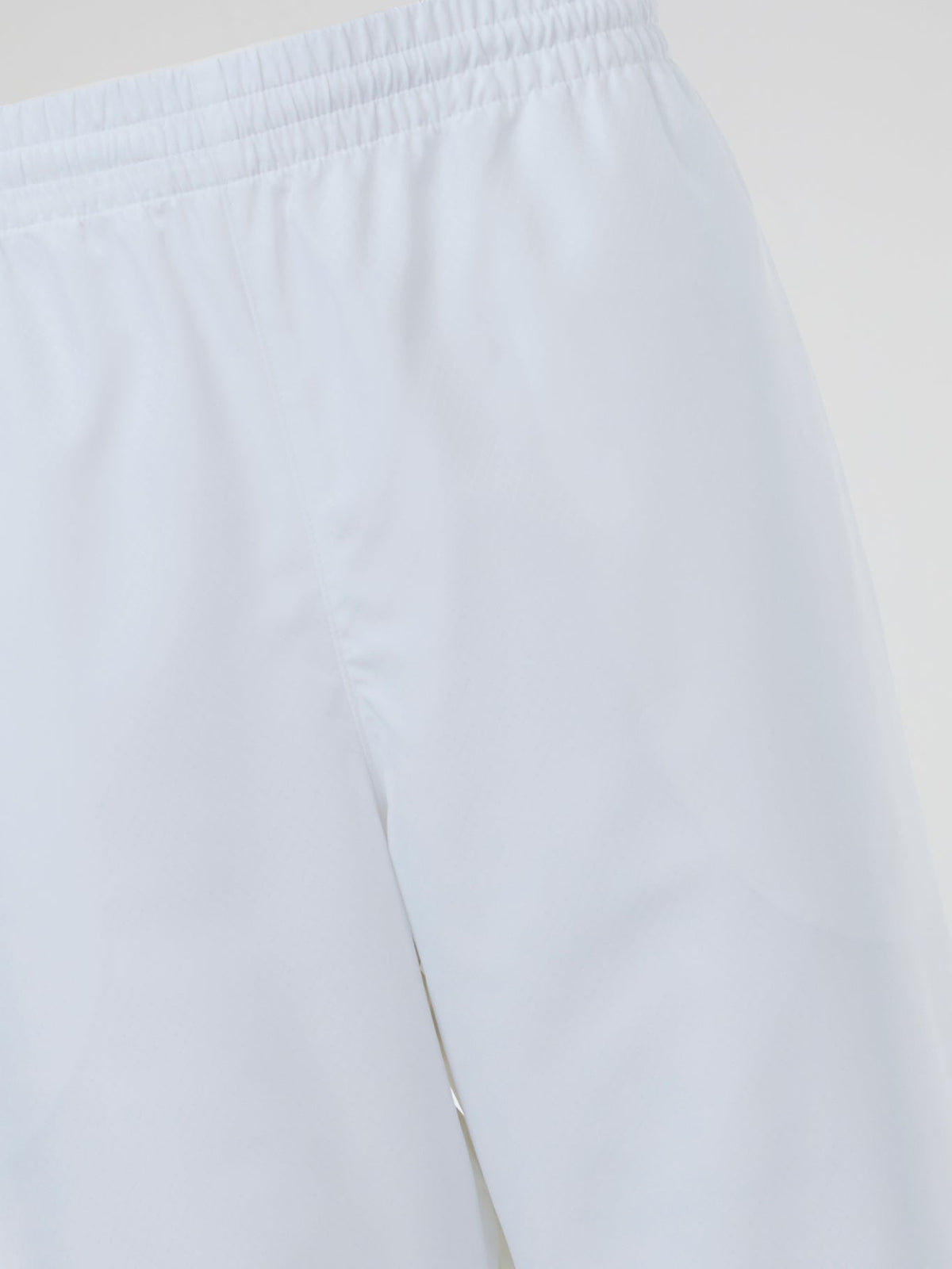 White Ribbed Waistband Track Trousers