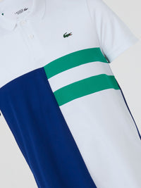 Colour Block Ribbed Collar Polo Shirt