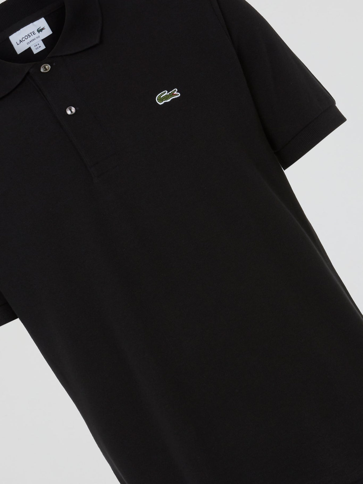 Black Ribbed Collar Polo Shirt