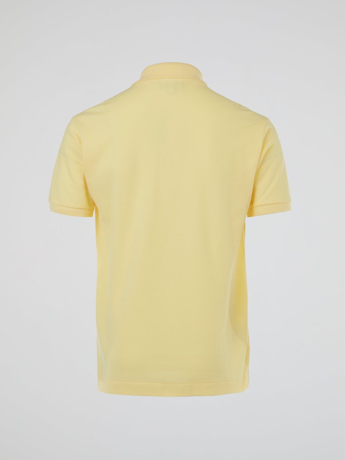 Yellow Ribbed Collar Polo Shirt