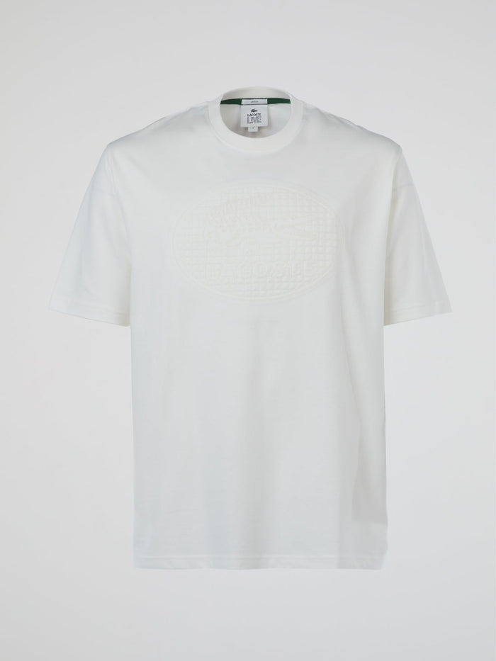 White Logo Cotton T-Shirt