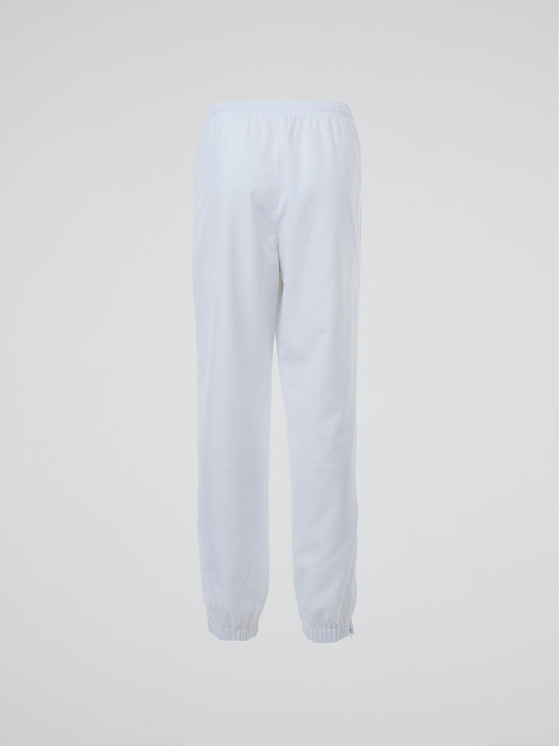 White Elastic Waist Track Pants