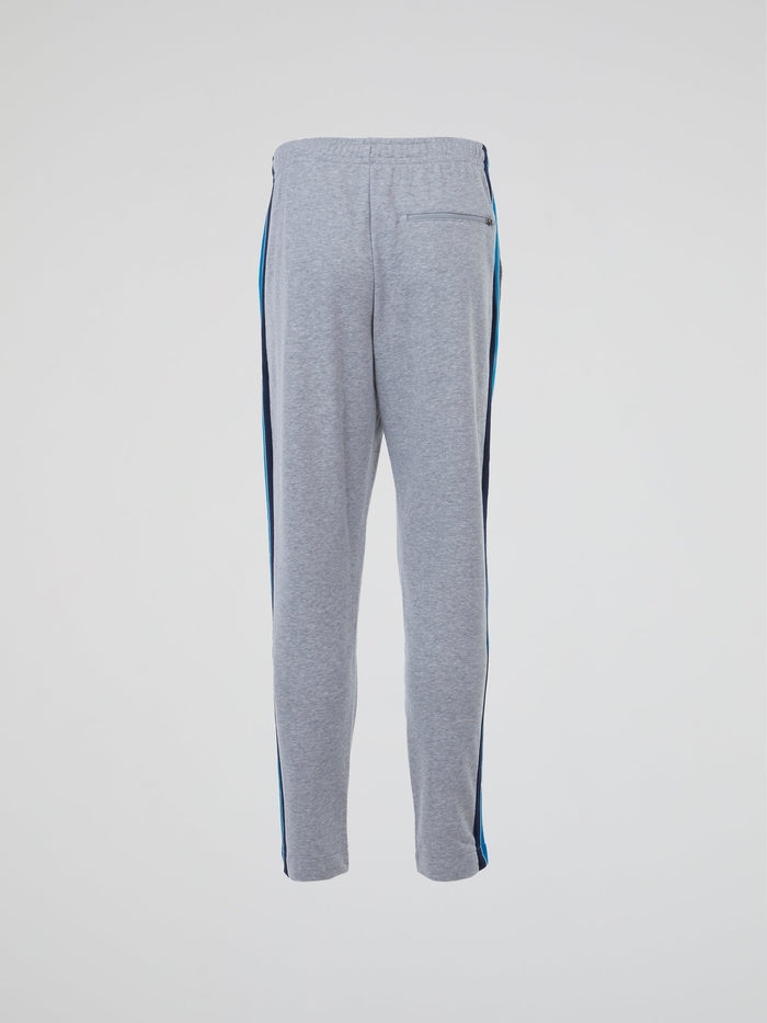 Grey Side Contrast Tape Track Trousers