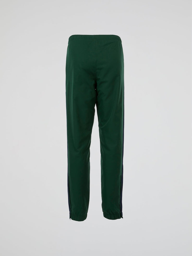 Green Elastic Waist Track Trousers