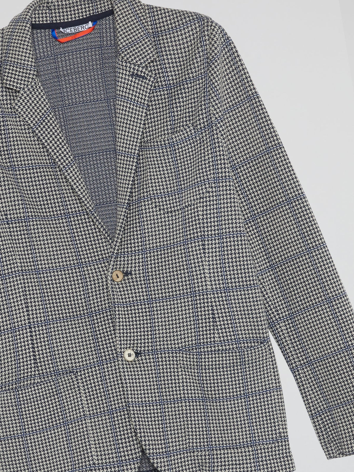 Grey Houndstooth Check Blazer