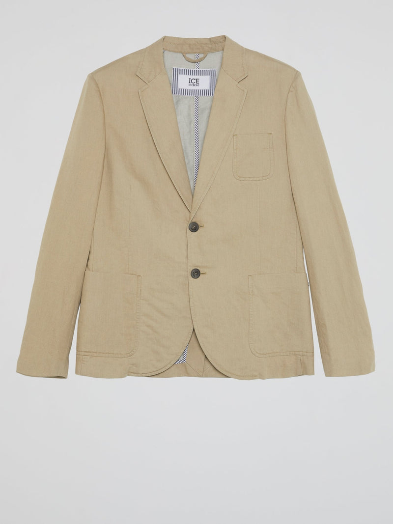 Beige Pocket Detail Blazer