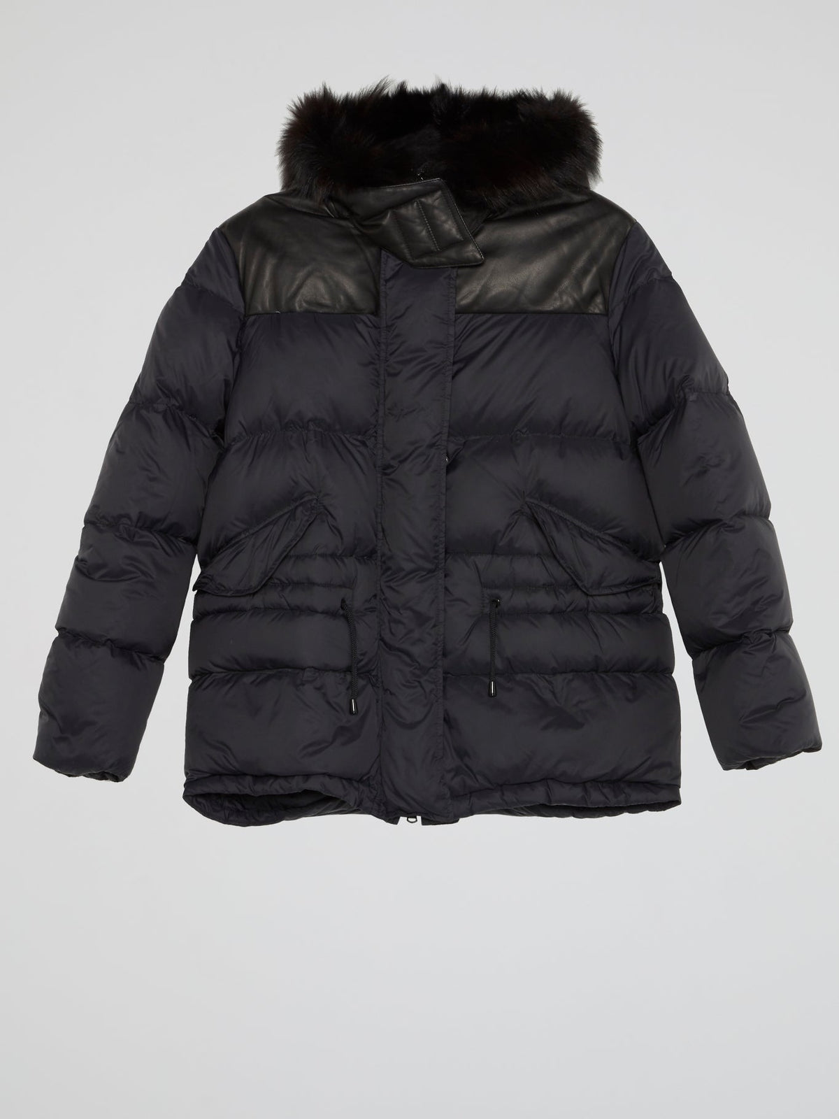 Navy Fur Hood Puffer Jacket