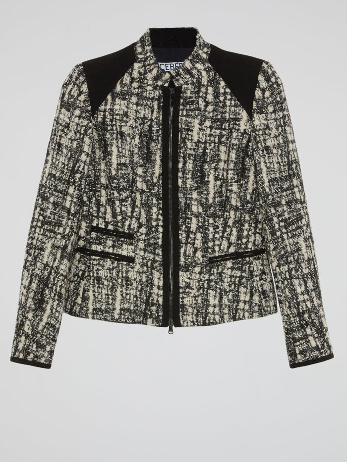 Pattern Print Zip-Up Jacket