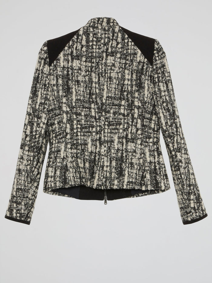 Pattern Print Zip-Up Jacket