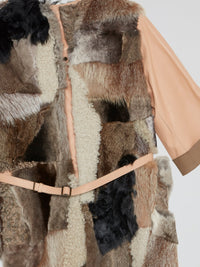 Patchwork Fur Trench Coat