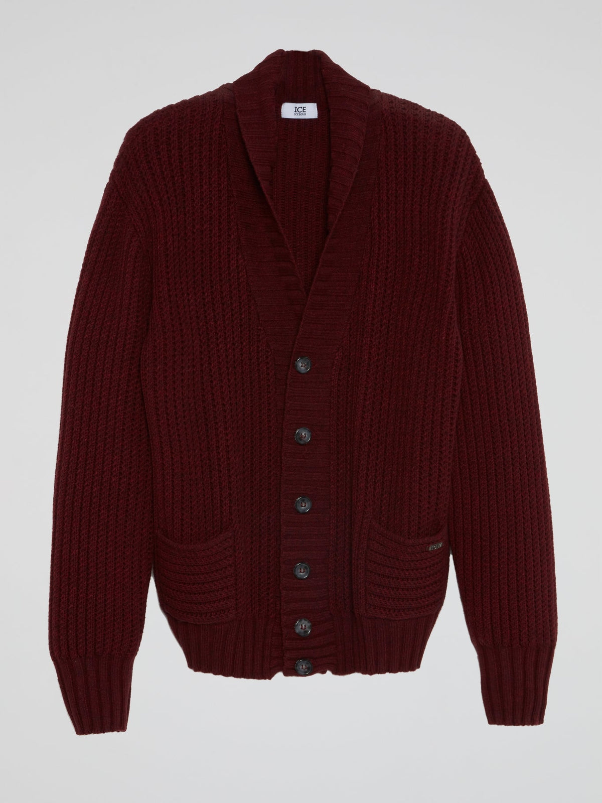 Burgundy Knitted Cardigan